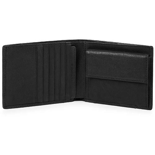 Портмоне Пиквадро Brief Черн. с отдел. для монет с RFID защитой (12x9,5x2)