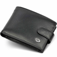 Класичний чоловічий портмоне з натуральної шкіри ST Leather ST102 Чорний