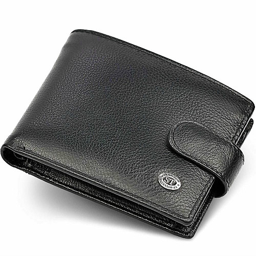 Классический мужской портмоне из натуральной кожи ST Leather ST102 Черный