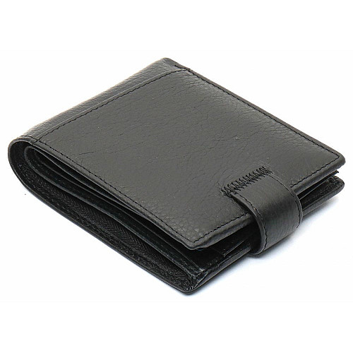 Чорне чоловіче портмоне із натуральної шкіри з фіксацією ST Leather ST103