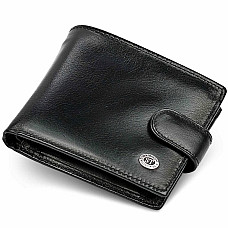 Чоловічий портмоне з натуральної шкіри ST Leather В104 Чорний