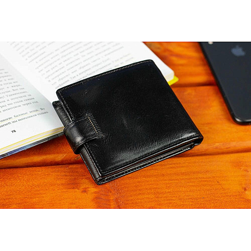 Класичний чоловічий портмоне з натуральної шкіри ST Leather В102 Чорний