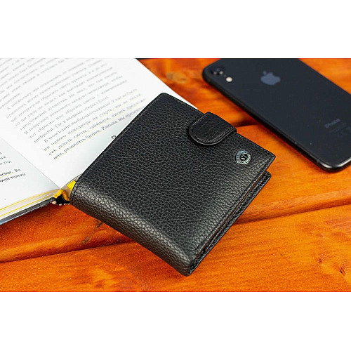 Классический мужской портмоне из натуральной кожи ST Leather ST102 Черный