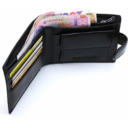 Чоловічий портмоне з натуральної шкіри ST Leather В104 Чорний