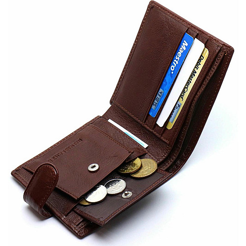 Чоловічий портмоне з натуральної шкіри ST Leather В104 Коричневий