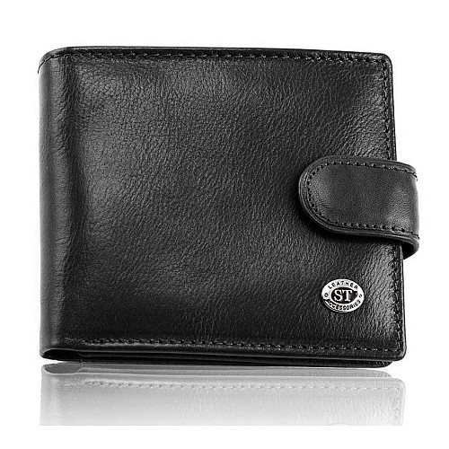 Стильне шкіряне чоловіче портмоне ST Leather В103 Чорний