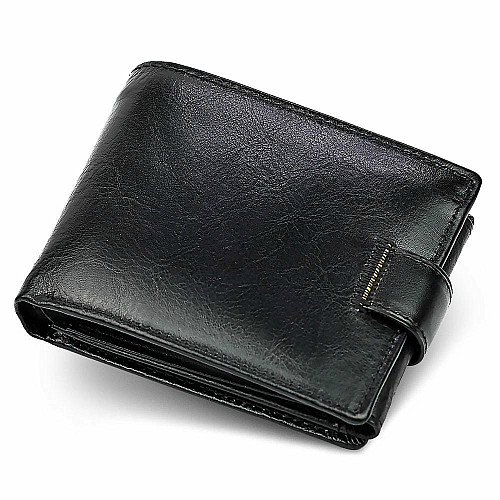 Класичний чоловічий портмоне з натуральної шкіри ST Leather В102 Чорний
