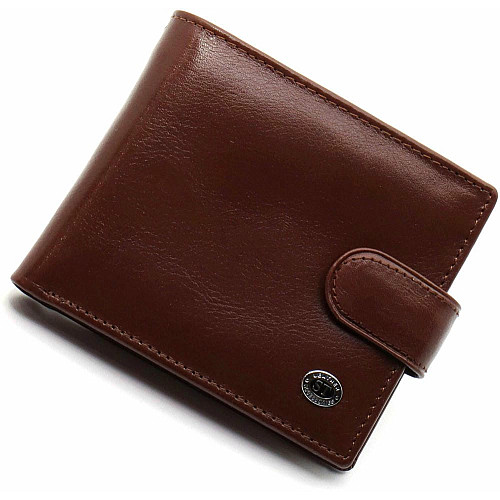 Коричневый мужской портмоне из натуральной кожи с фиксацией ST Leather ST103
