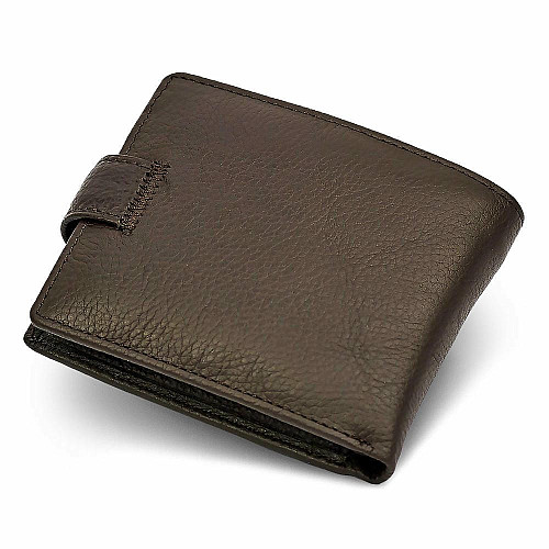 Шкіряне чоловіче портмоне на кнопці ST Leather ST104 Коричневе