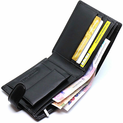 Чоловічий портмоне з натуральної шкіри ST Leather В104 Чорний