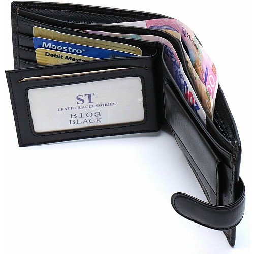 Стильне шкіряне чоловіче портмоне ST Leather В103 Чорний