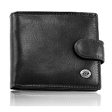 Класичний чоловічий портмоне з натуральної шкіри ST Leather В102 Чорний