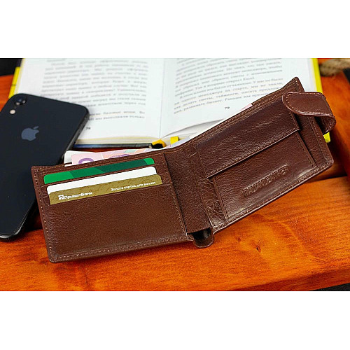 Чоловічий портмоне з натуральної шкіри ST Leather В104 Коричневий