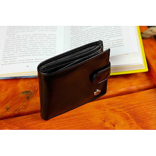 Стильне шкіряне чоловіче портмоне ST Leather В103 Чорний