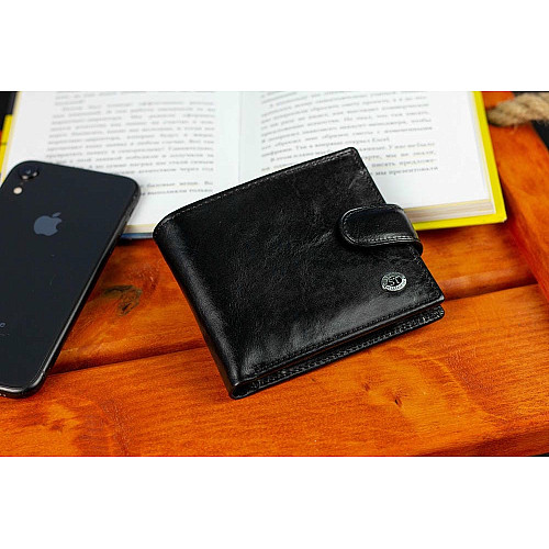 Чоловічий портмоне з натуральної шкіри ST Leather В104 Чорний