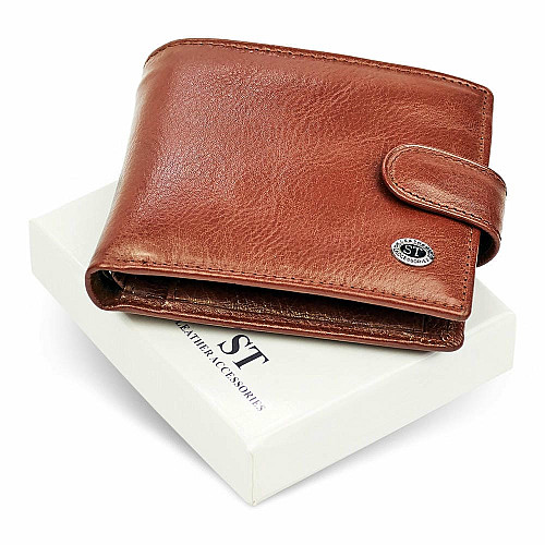 Чоловічий портмоне з натуральної шкіри ST Leather В104 Коричневий