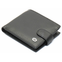 Чорне чоловіче портмоне із натуральної шкіри з фіксацією ST Leather ST103