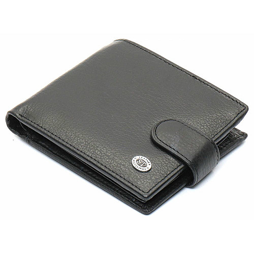 Чорне чоловіче портмоне із натуральної шкіри з фіксацією ST Leather ST103