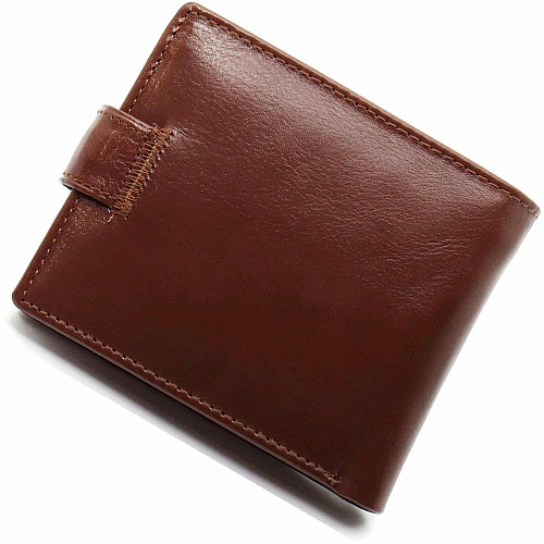 Коричневый мужской портмоне из натуральной кожи с фиксацией ST Leather ST103