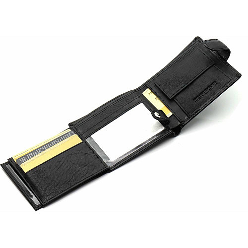 Классический мужской портмоне из натуральной кожи ST Leather ST102 Черный