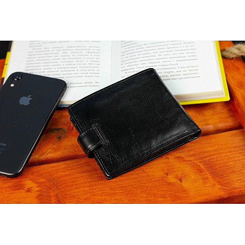Чоловічий портмоне з натуральної шкіри ST Leather В104 Чорний