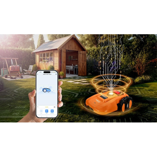 Газонокосарка-робот акумуляторна Neo Tools Energy+ 18В 1х6.0А·год 20-60мм 67дБ 600м2 3100об/хв кабель 100м IPX5 6.94кг