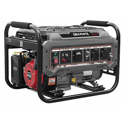 Бензиновый генератор GRAPHITE 230В (1 фаза), 2/2.2кВт, ручной старт, AVR, 40кг