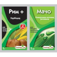 Гербицид против однолетних и многолетних злаковых и двудольных сорняков, от березки + прилипач Рим р.г. (5 гр) + Мачо л.с. (25 мл)