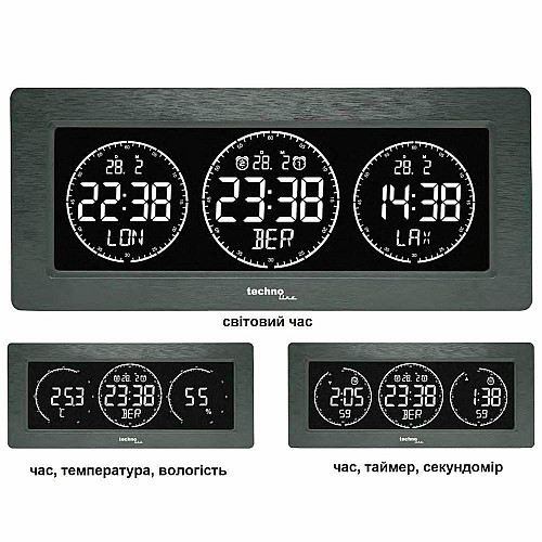 Часы настольные Technoline WT458 Black (WT458)