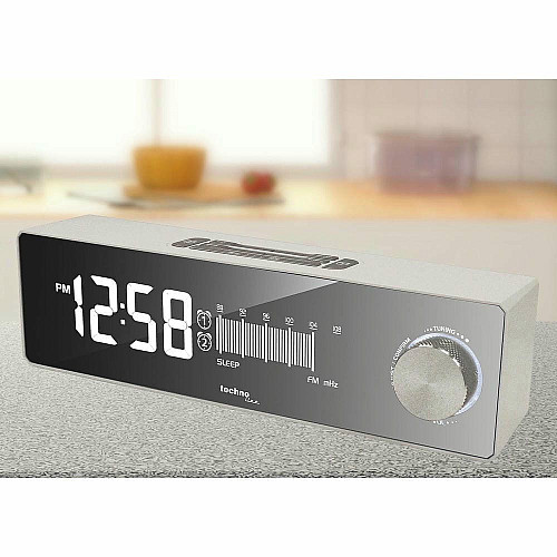 Часы настольные с радио Technoline WT483 White/Silver (WT483)