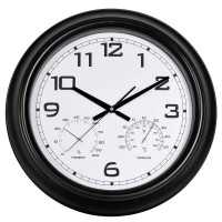 Годинник настінний Technoline 816722 Thermo-Hygro Black (816722)