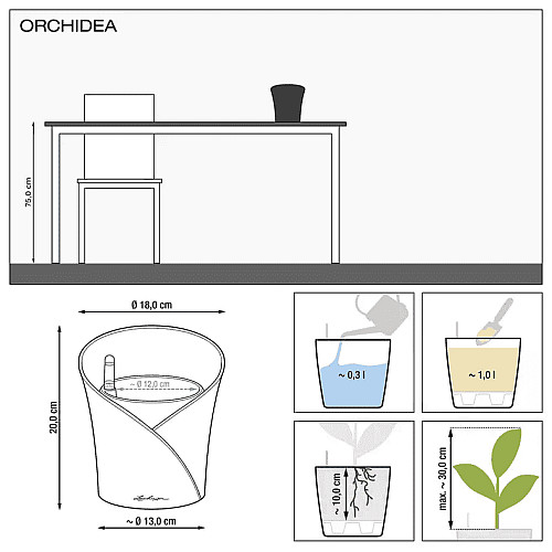 Вазон Lechuza Orchidea Білий