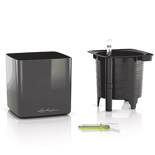 Вазон Lechuza Cube Glossy 14 Антрацит