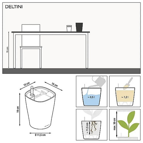Вазон Mini-Deltini Premium яскраво-червоний