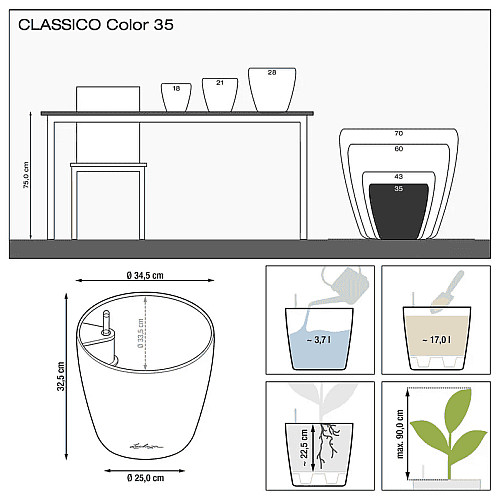 Вазон Lechuza Classico Color 35 Бежевий
