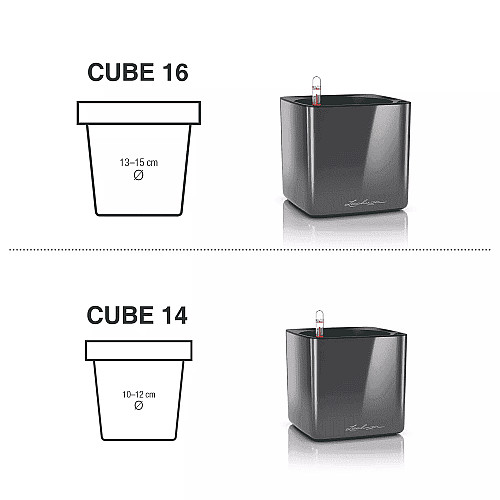 Вазон Lechuza Cube Glossy 14 Антрацит