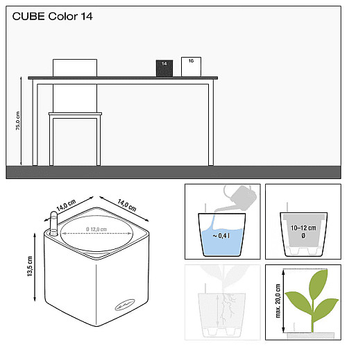 Вазон Lechuza Cube Color 14 Бежевий