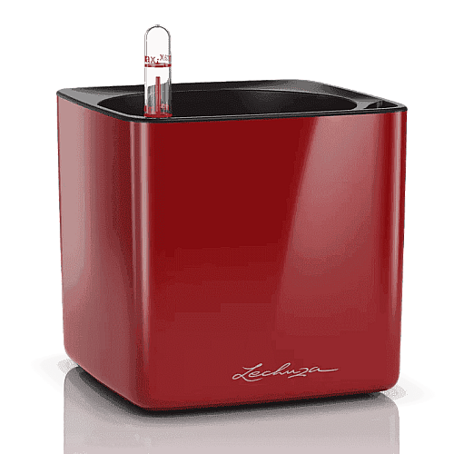 Вазон Lechuza Cube Glossy 14 Красный