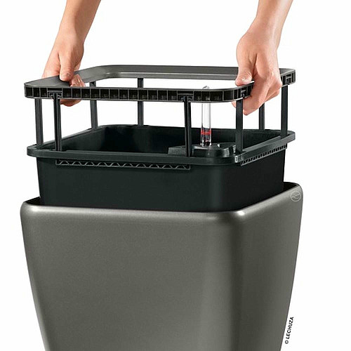 Вазон Lechuza Quadro Premium LS 21, антрацит