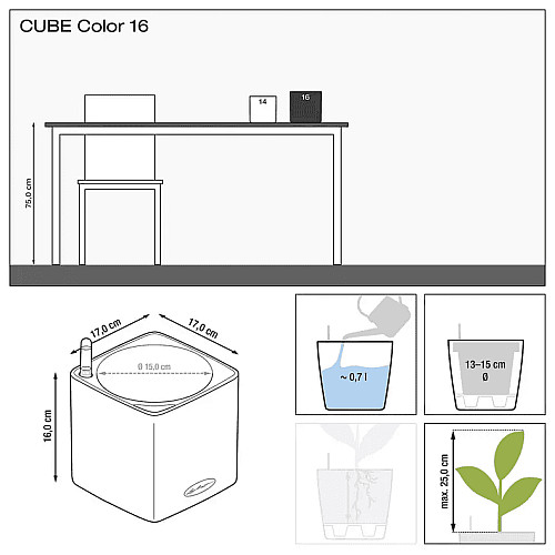 Вазон Lechuza Cube Color 16 Бежевий
