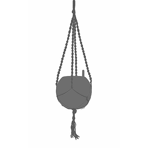 Підвіс Lechuza Macramé BOHO 90 см вугільний