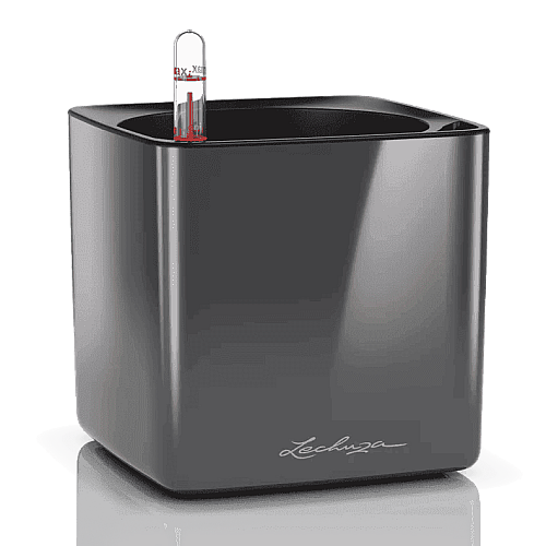 Вазон Lechuza Cube Glossy 14 Антрацит