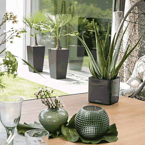 Вазон Lechuza Cube Glossy 14 Антрацит