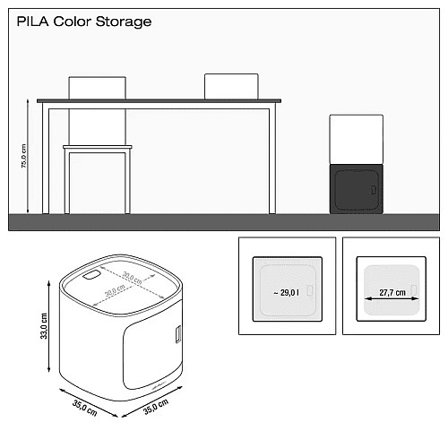 Модуль для зберігання Lechuza Pila Color Storage Блакитний