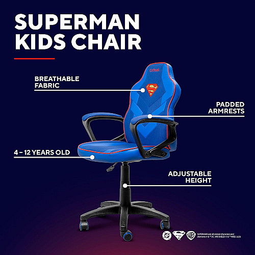 Крісло Trust GXT 703SM Revvo, ПУ шкіра, Foldable Armrests, синій