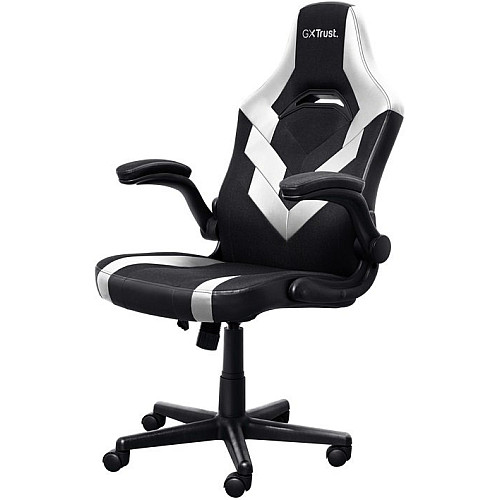 Крісло Trust GXT703W Riye, ПУ шкіра, Foldable Armrests, білий