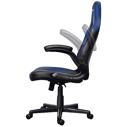 Кресло Trust GXT703B Riye, ПУ кожа, Foldable Armrests, синий