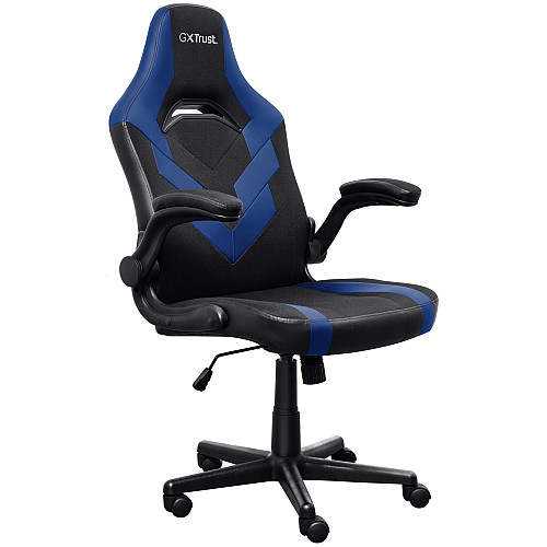 Кресло Trust GXT703B Riye, ПУ кожа, Foldable Armrests, синий