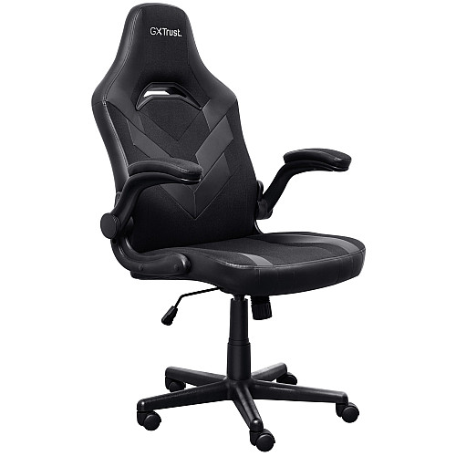 Крісло Trust GXT703 Riye, ПУ шкіра, Foldable Armrests, чорний