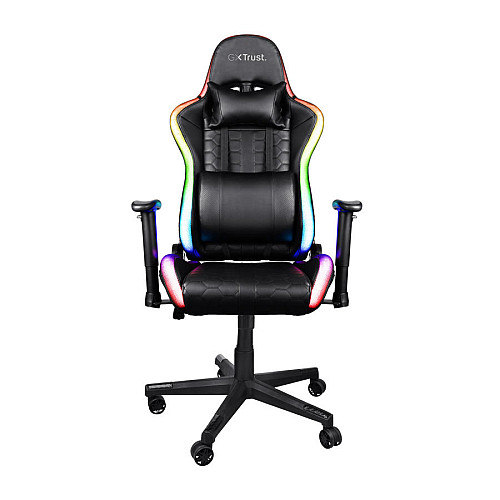Крісло Trust GXT 716 Rizza, ПУ шкіра, 3D-Armrests, RGB, чорний